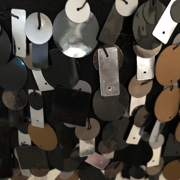 Romeo & Juliet Couture Black Shift Dress Paillettes Size M - Picture 7 of 7